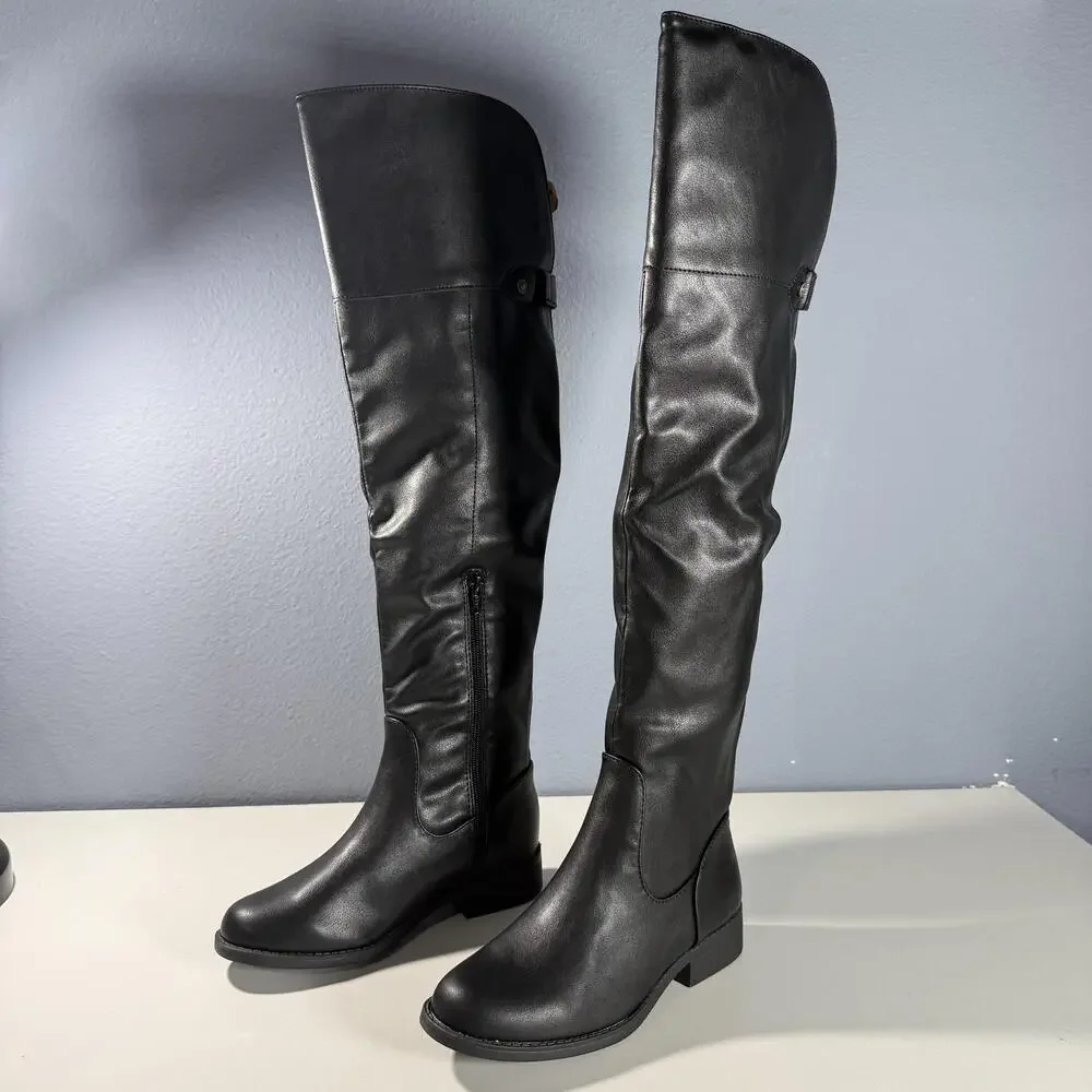 Sun + Stone Black‎ Women's Knee-High Boots Size 5